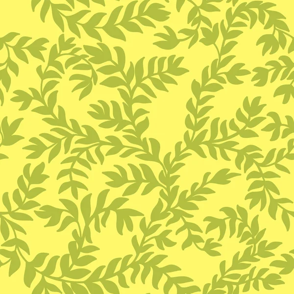 Naadloze floral hand getekend groene sieraad — Stockvector