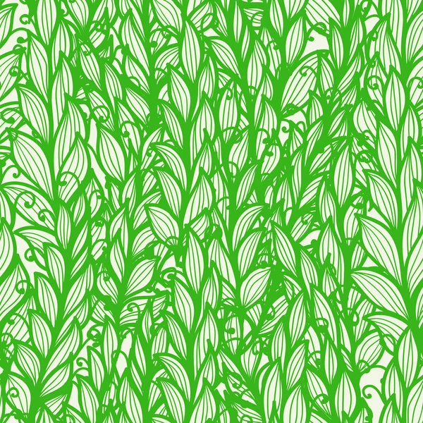 Sorunsuz yeşil el tüy ile çizilmiş desen — Stok Vektör
