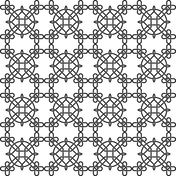 Kelt geleneksel abstrac ile Dikişsiz siyah-beyaz desen — Stok Vektör