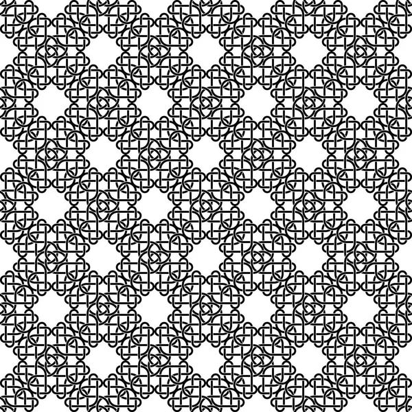 Nahtloses Schwarz-Weiß-Muster mit keltischer traditioneller Abstraktion — Stockvektor