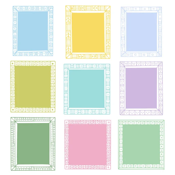 Bullet Journal Hand Drawn Vector Frames Notebook Diary Planner Set — Stock Vector