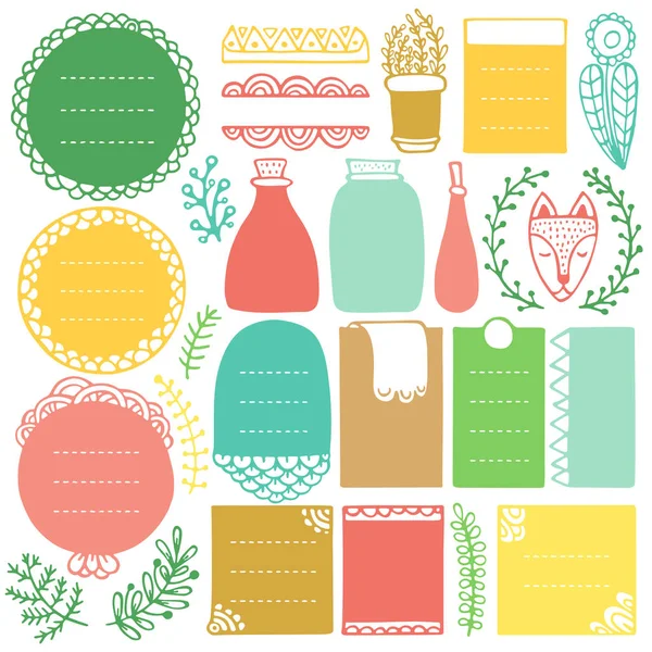 Bullet journal hand drawn vector elements — Stock Vector