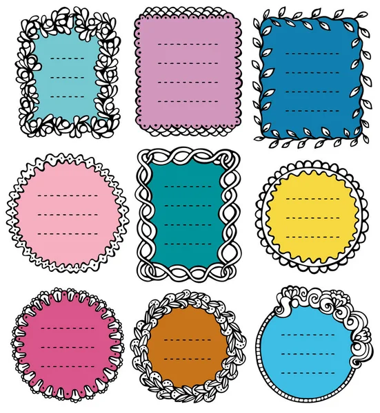 Set of doodle frames for bullet journal, notebook, diary, and planner isolated on white background. — Stock Vector