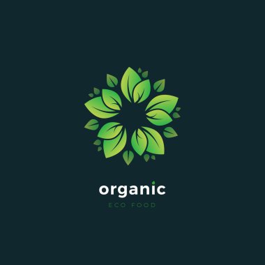 Vektör çiçek öğeleri organik logolu. Ekoloji kavramı logo