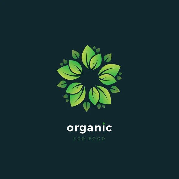 Logotipo orgânico vetorial com elementos florais. Logotipo do conceito ecológico — Vetor de Stock