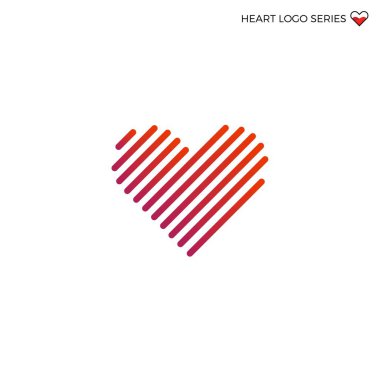  Kırmızı ve pembe kalp Rgbline art vektör çizim. Sevgililer günü kalp