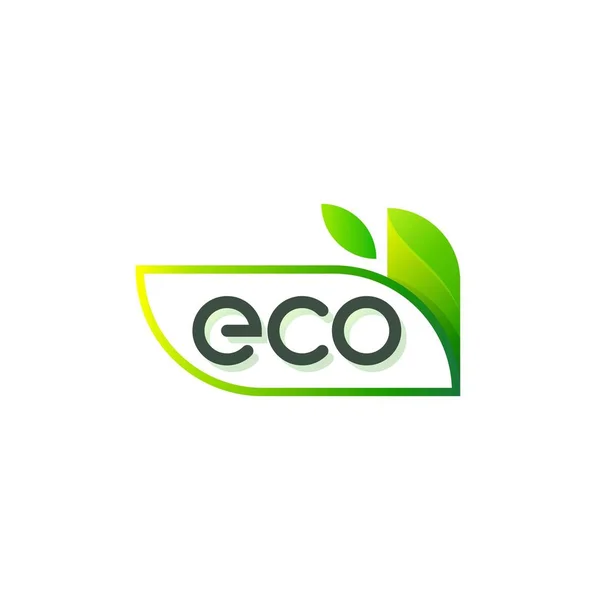 Logotipo de vector verde para ecología, alimentos verdes o empresa de energía alternativa — Archivo Imágenes Vectoriales