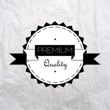Buruşuk kağıt arka plan üzerinde siyah vintage premium etiket