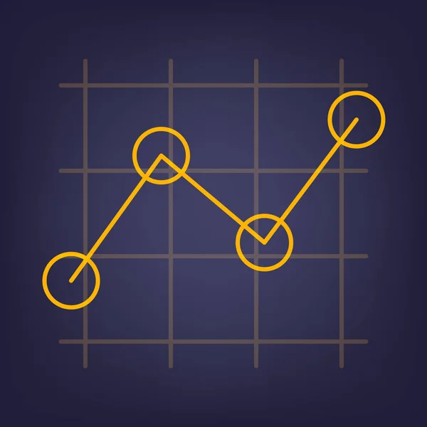 Simple vector illustration of increasing graph with grid — Stock Vector