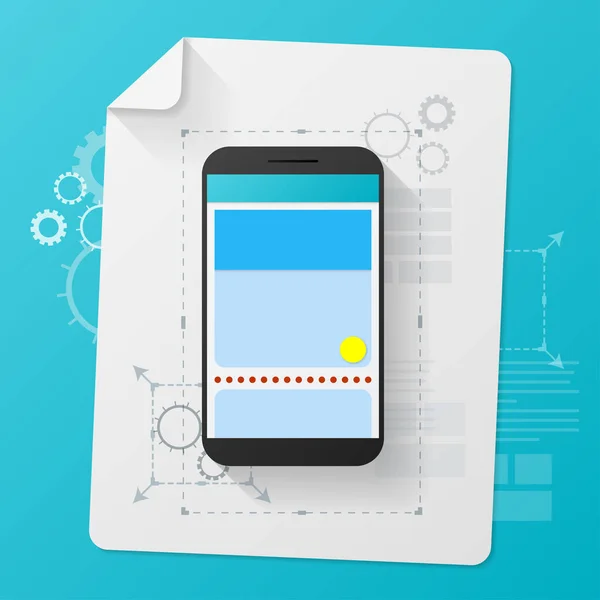 Adaptif tasarım konsepti. Telefon kullanıcı arabiriminin duyarlı tasarım. Malzeme tasarımı