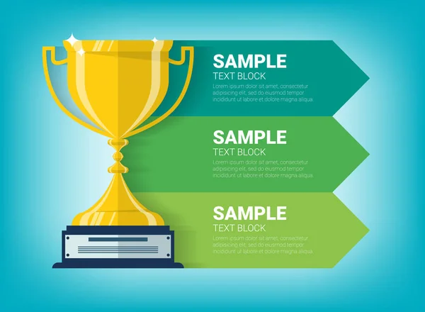 Grafik bilgi ile kazanan Kupası ve şeritler