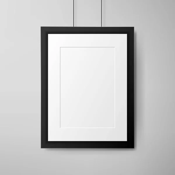 Siyah çerçeve beyaz duvar. Gerçekçi vektör çizim