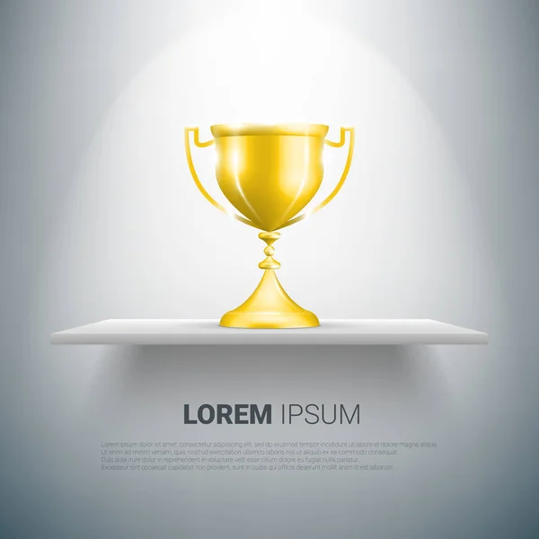 Örnek metin ile beyaz shelfe üzerinde gerçekçi kadehi