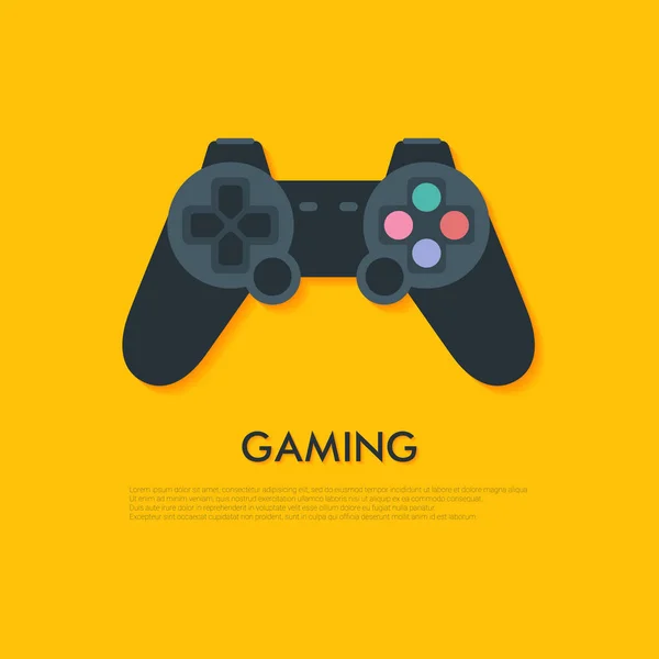 Platte joystick pictogram met lange schaduw. Vectorillustratie. Gaming concept — Stockvector