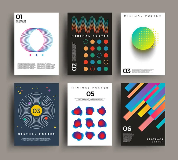 Vektor geometrická abstraktní plakáty nebo brožury. Brožury s minimalistickou pozadím — Stockový vektor