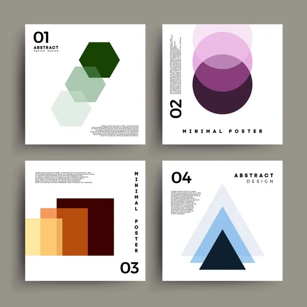 Minimalistická abstraktní plakáty s jednoduché geometrické tvary — Stockový vektor