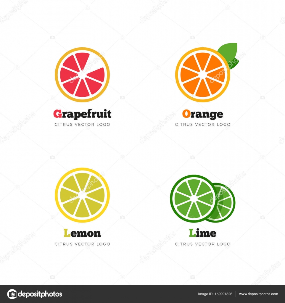 Zitrusvektorlogo Grapefruit Orange Zitrone Und Limette Vektorgrafik Lizenzfreie Grafiken C Mreleidan 159991826 Depositphotos