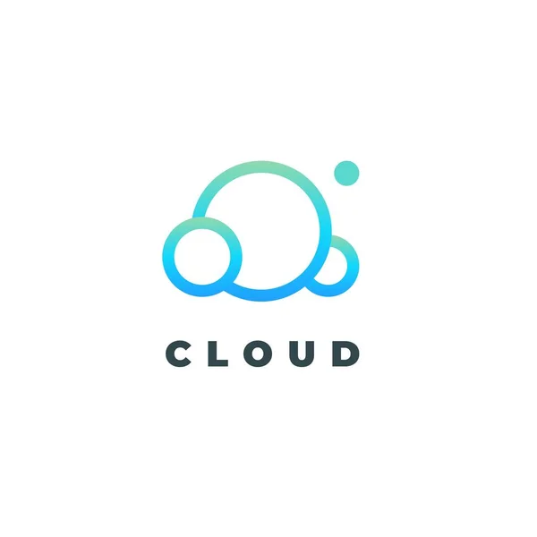 Outline gradient logo of cloud computing and synchronization — Stock Vector