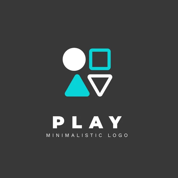 Minimalistische Vektor-Logo für Gamer-Ressource oder Website. stilisierte Joystick-Tasten — Stockvektor