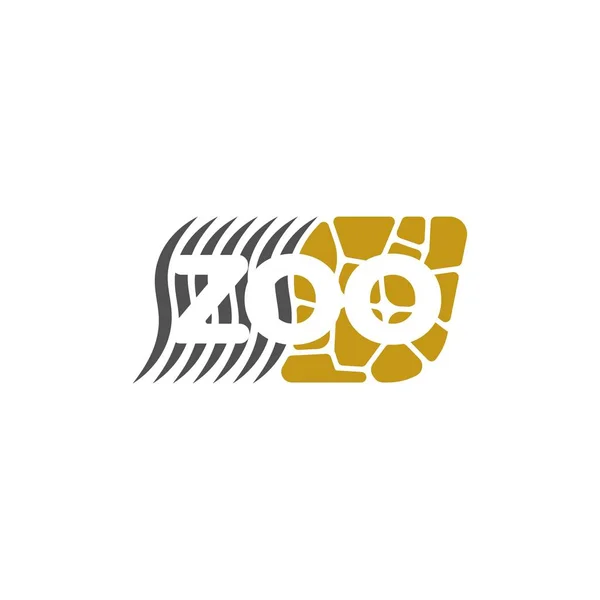 Vector zoo logotype with zebra stripes and giraffe spots — Stock Vector