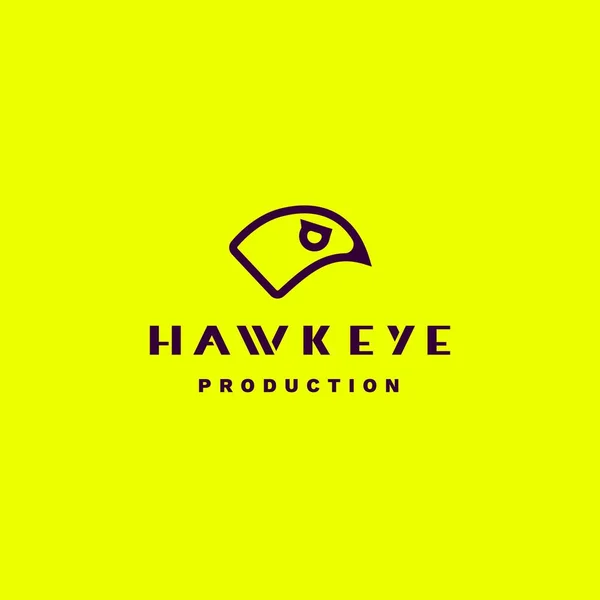 Logo Hawk Eye. Logotype vectoriel élégant d'oiseau linéaire — Image vectorielle