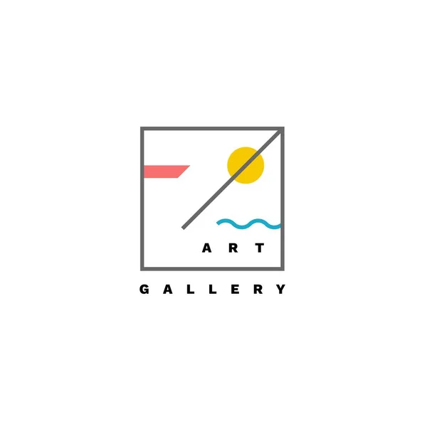 Galería de arte vector logo. Logotipo abstracto con formas y líneas de colores — Archivo Imágenes Vectoriales