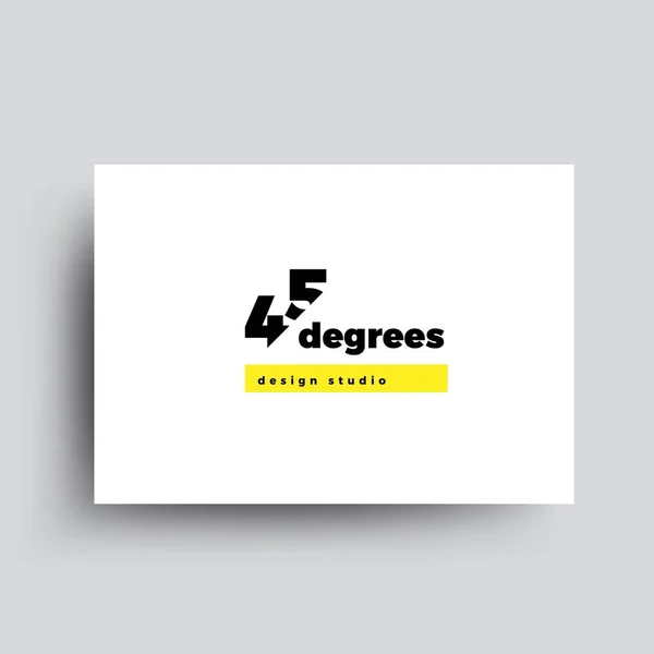 Logotipo de texto minimalista e elegante. Logotipo de 45 graus — Vetor de Stock
