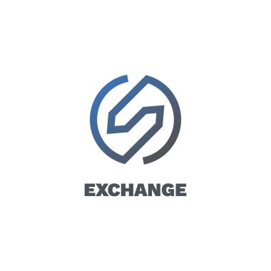 Vektör hat logosu stilize ok. Exchange kavramı