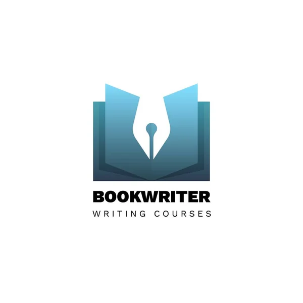 Logotipo minimalista semplice di libro aperto. Libro piatto negozio logo — Vettoriale Stock