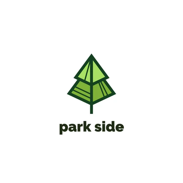 Minimalistic pine vector logo. Simple template for park — Stock Vector