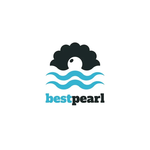 Logo vettoriale minimalista per gioielli marini o perle — Vettoriale Stock