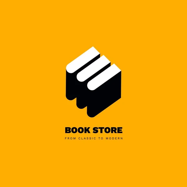 Logótipo minimalista simples de livros. Logotipo da livraria — Vetor de Stock
