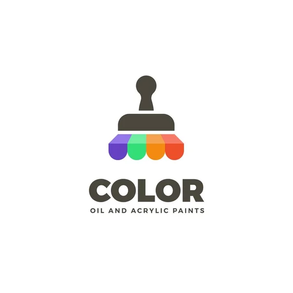 Διάνυσμα επίπεδη λογότυπο για καταστήματα τέχνης. Χρώμα βούρτσα λογότυπο — Διανυσματικό Αρχείο