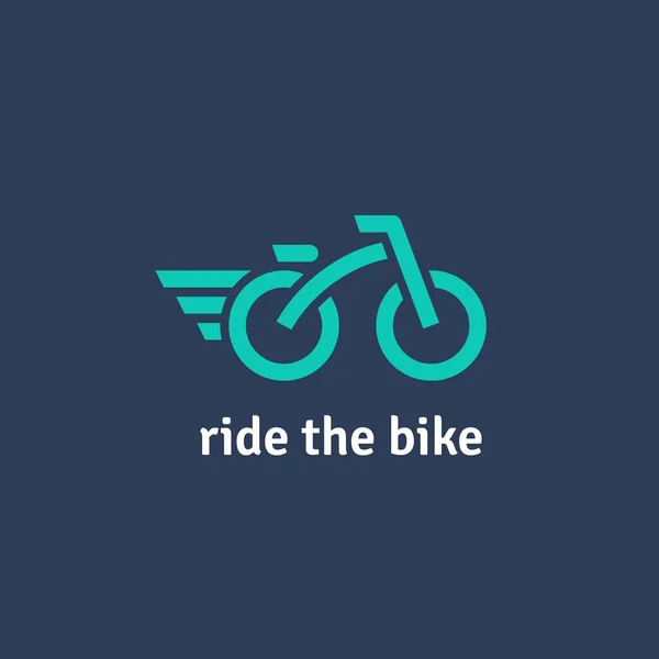 Voll editierbares flaches Logo. minimalistisches Vektor-Logo des Fahrrads — Stockvektor