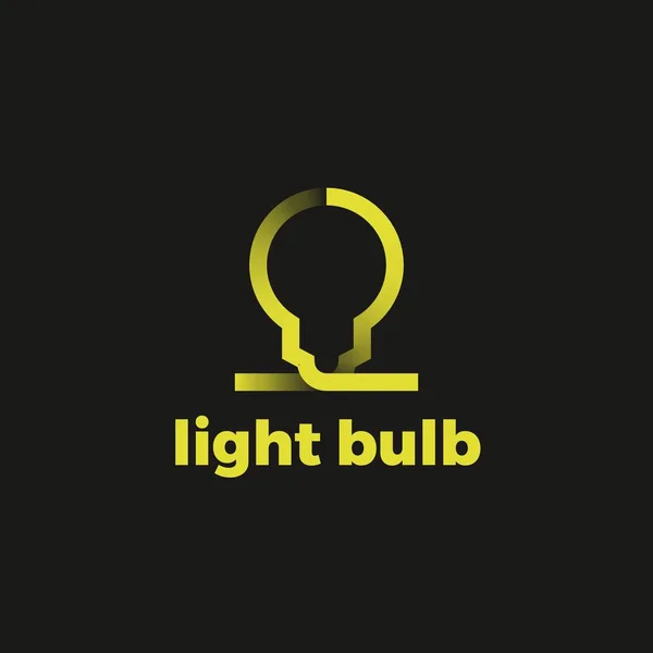 Vektor színátmenetes logót sárga villanykörte árnyékok. Izzó szalag emblémát — Stock Vector