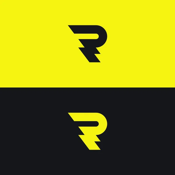 R dopis logo. Plochých vector šablony stylový lightning Vektorová Grafika