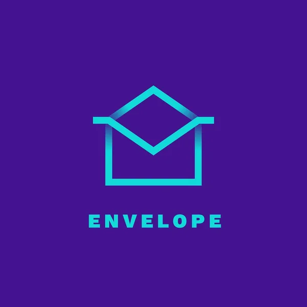 Envelope outline logo. Gradient emblem with shadows and gradients — Stock Vector