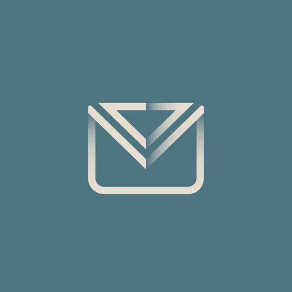 Umreißen Gradienten-Vektor-Logo des Umschlags. Schriftzug für Lieferdienst oder Post — Stockvektor