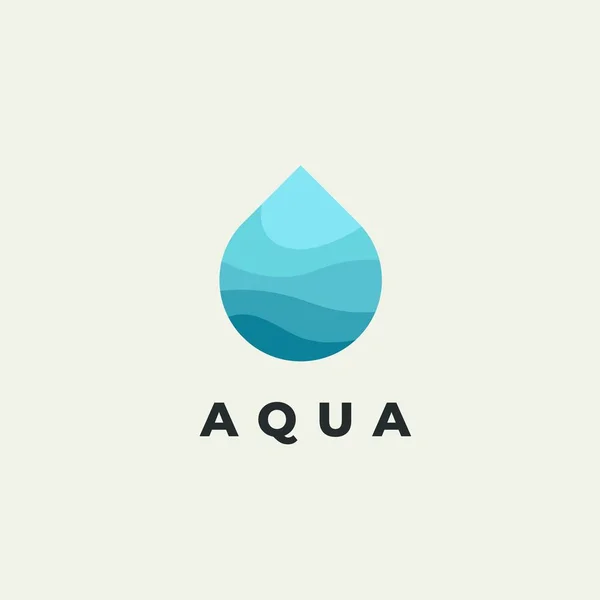 Minimalist vector flat logo of water drop. Natural energy design template — Stock Vector