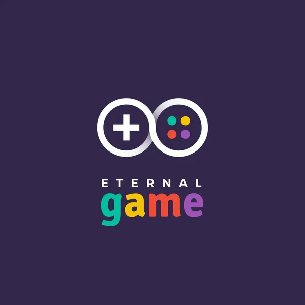 Umreißen Gradientenvektorlogo des Gamepads. Design-Logotyp-Vorlage für Spielefirma oder Dienstleistung — Stockvektor