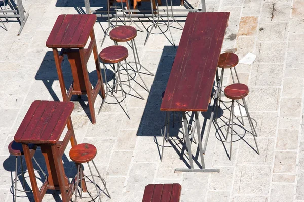 Tomma gatan café på morgonen, Budva, Montenegro — Stockfoto