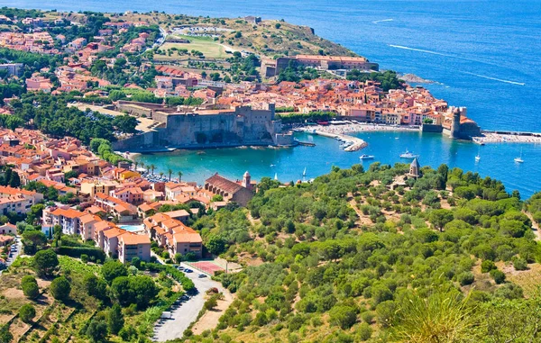Vista de Collioure, Languedoc-Roussillon, França, costa catalã francesa — Fotografia de Stock