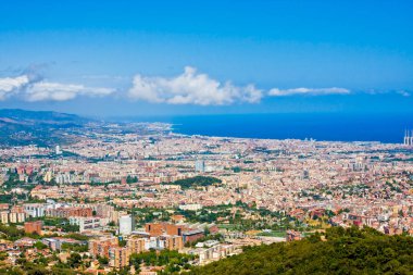 tibidabo, İspanya Barselona panoramik görünüm
