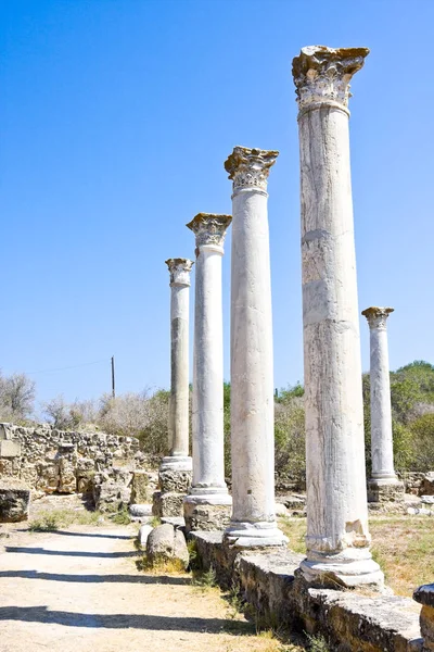 Οι Ρωμαίοι ερείπια από τη πόλη της Σαλαμίνας, κοντά στην Αμμόχωστο, Βόρεια Κύπρος — Φωτογραφία Αρχείου