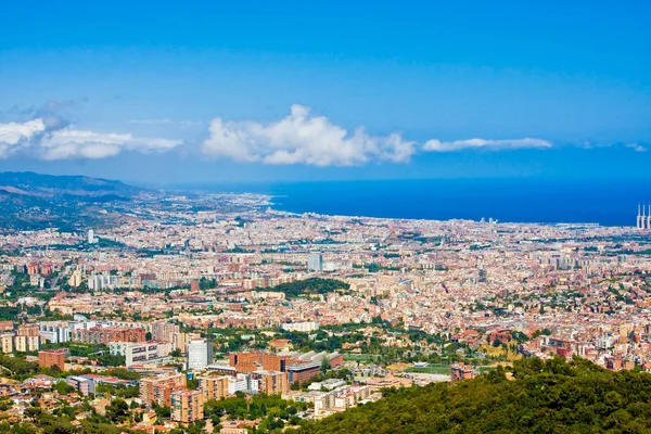 Panoramic view of Barcelona from Tibidabo, Spain — Stock Photo, Image