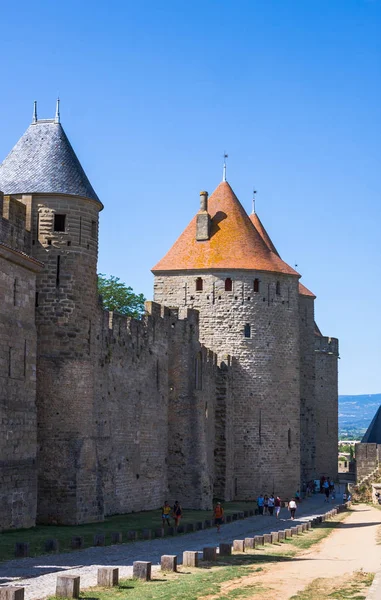 Fortezza Carcassonne, Languedoc, Francia — Foto Stock