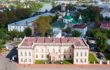 Havadan görünümü Kremlin Meydanı, Vologda, Rusya Federasyonu