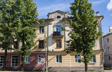 Eski evleri 7 Siezda Moskova Street Kotlas, Arkangelskaya region, Rusya Federasyonu