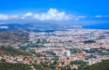 tibidabo, İspanya Barselona panoramik görünüm