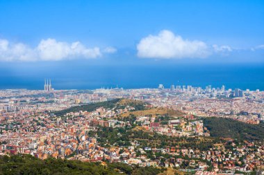 tibidabo, İspanya Barselona panoramik görünüm